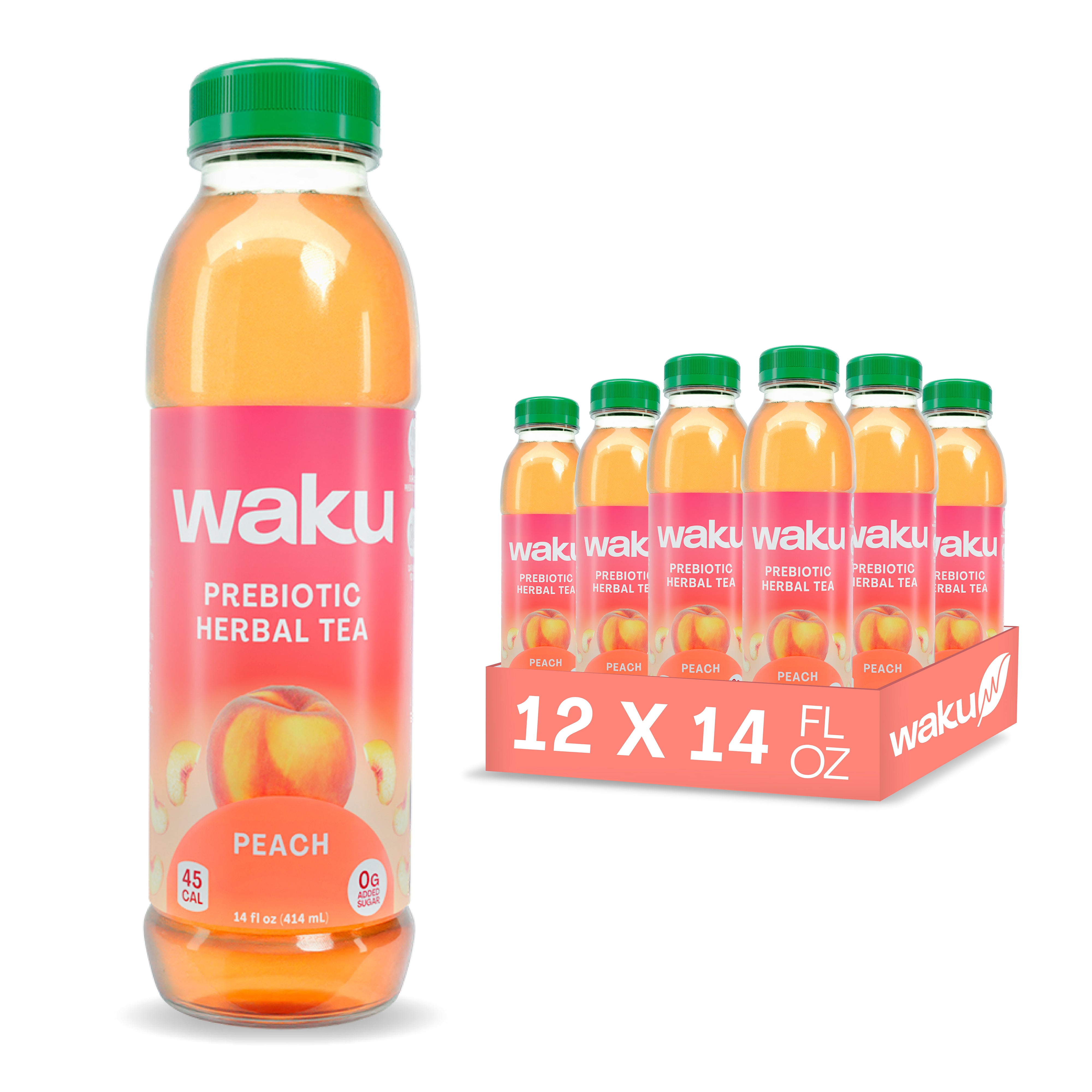 Waku Peach  Prebiotic Herbal Tea - Waku